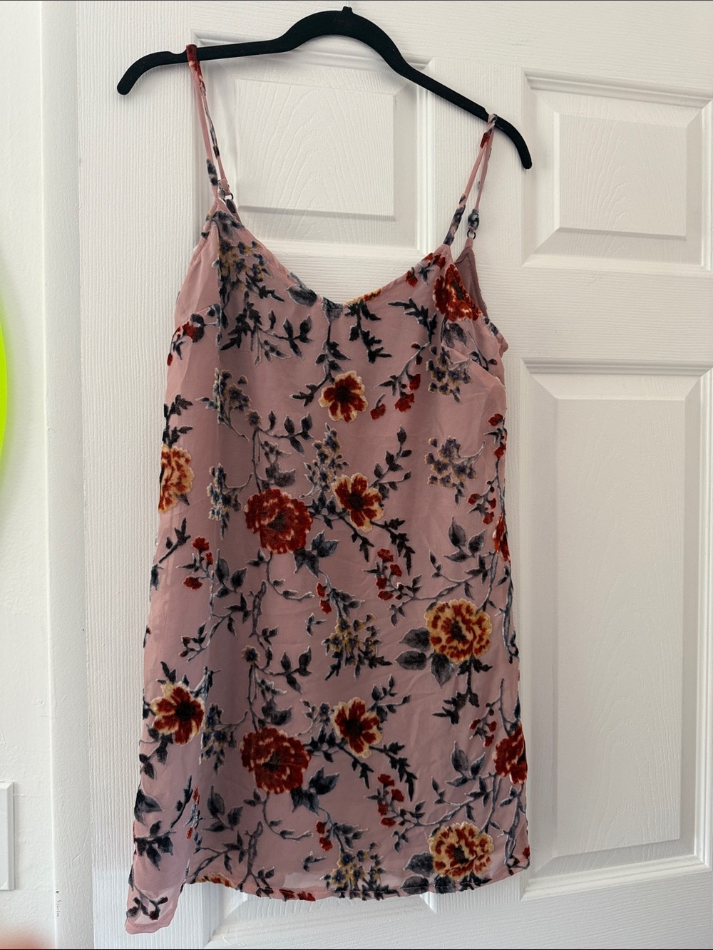 Pink Floral Slip Camisole with Adjustable Straps